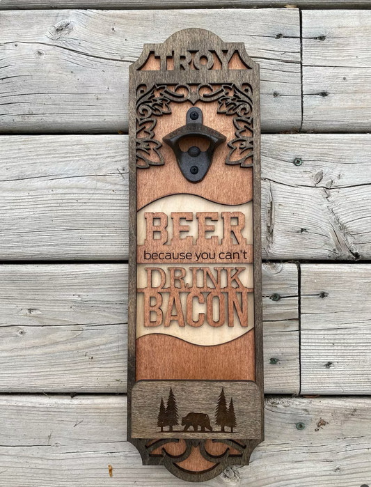 Customizable Wooden Bottle Openers - Laser Cut image 1