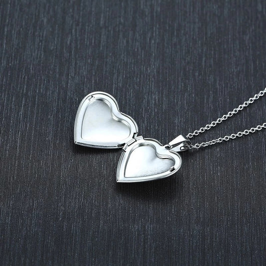 Personalized Custom Engraved Filigree Heart Locket Necklace image 1
