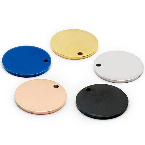 Round Stainless Steel Engraved Pet Tags image 1