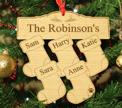Stocking Family Ornament image 0
