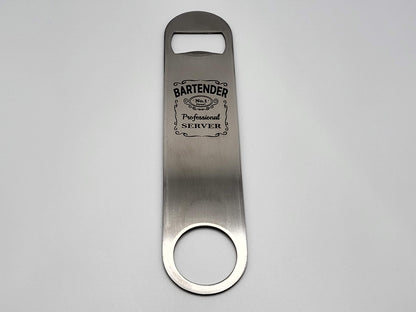 Engraved Bartender's 7" Bar Key (Bottle Opener) image 2