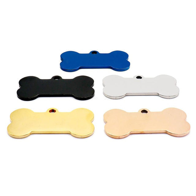 Bone Shaped Stainless Steel Engraved Pet Tags image 0