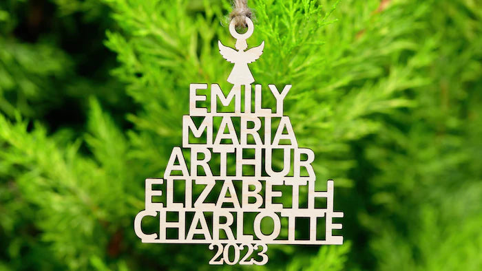 Laser Cut Names Christmas Ornament image 0
