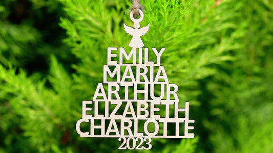 Laser Cut Names Christmas Ornament image 0