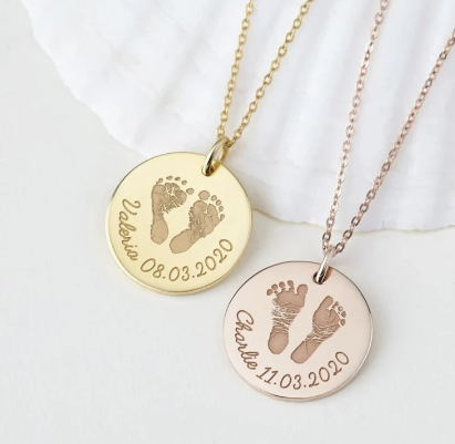 Personalized Custom Engraved Round Stainless Steel Necklace image 3