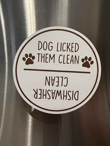 Pet Licked Them Clean Dishwasher Magnet image 0
