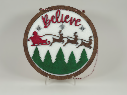 Believe Christmas Door Hanger image 0