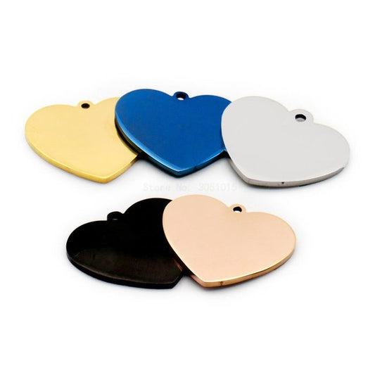 Heart Shaped Stainless Steel Engraved Pet Tags image 1