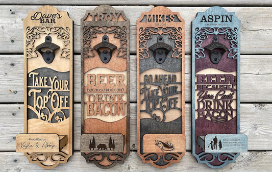 Customizable Wooden Bottle Openers - Laser Cut image 0