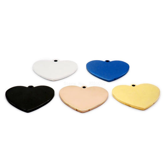 Heart Shaped Stainless Steel Engraved Pet Tags image 0