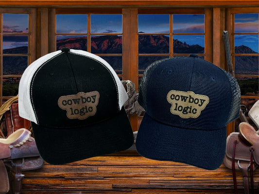 Cowboy Logic Snapback Trucker Cap/Hat with Patch image 0