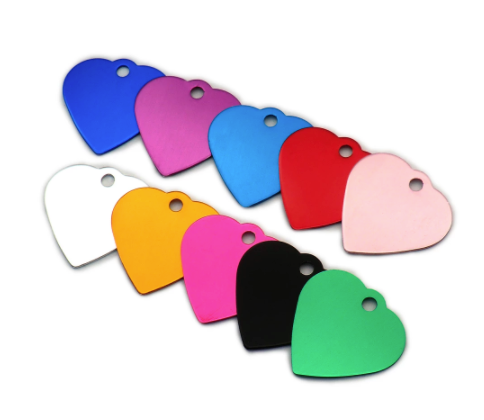 Heart Shaped Aluminum Engraved Dog Tags image 0