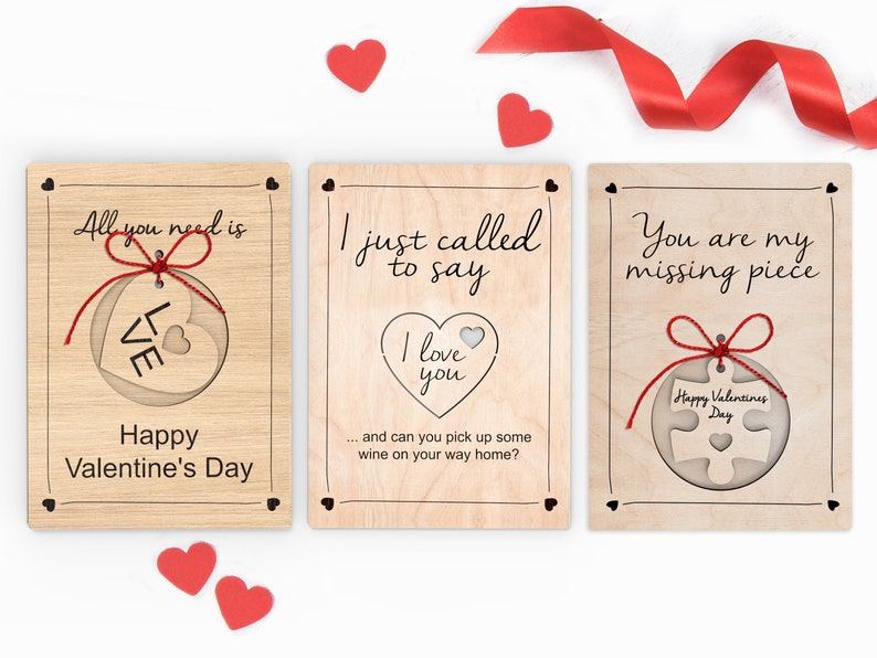 4" x 6" Wooden Valentine's Card image 0