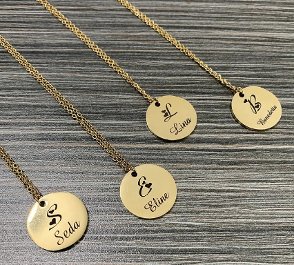 Personalized Custom Engraved Round Stainless Steel Necklace image 6