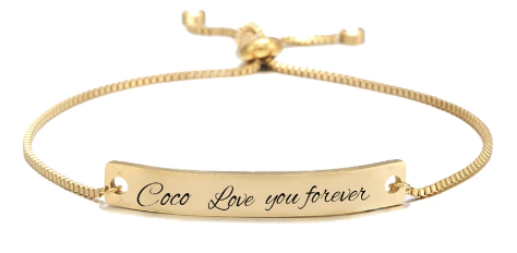 Personalized Custom Engraved Pull Stainless Steel Bracelet image 1