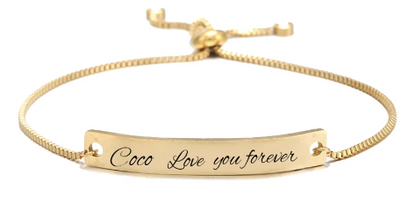 Personalized Custom Engraved Pull Stainless Steel Bracelet image 1
