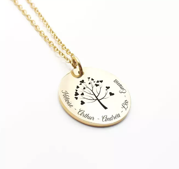 Personalized Custom Engraved Round Stainless Steel Necklace image 5