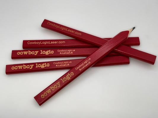 Cowboy Logic Laser Engraved Carpenter Pencils image 0