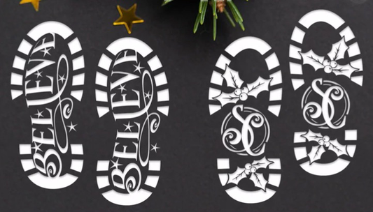 Santa Boot Print Stencils image 0