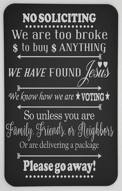Acrylic Engraved No Soliciting Sign image 3