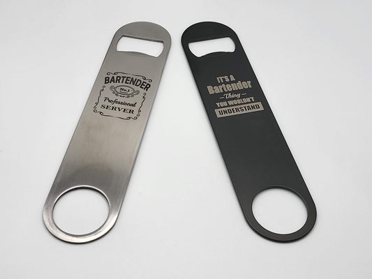 Engraved Bartender's 7" Bar Key (Bottle Opener) image 0