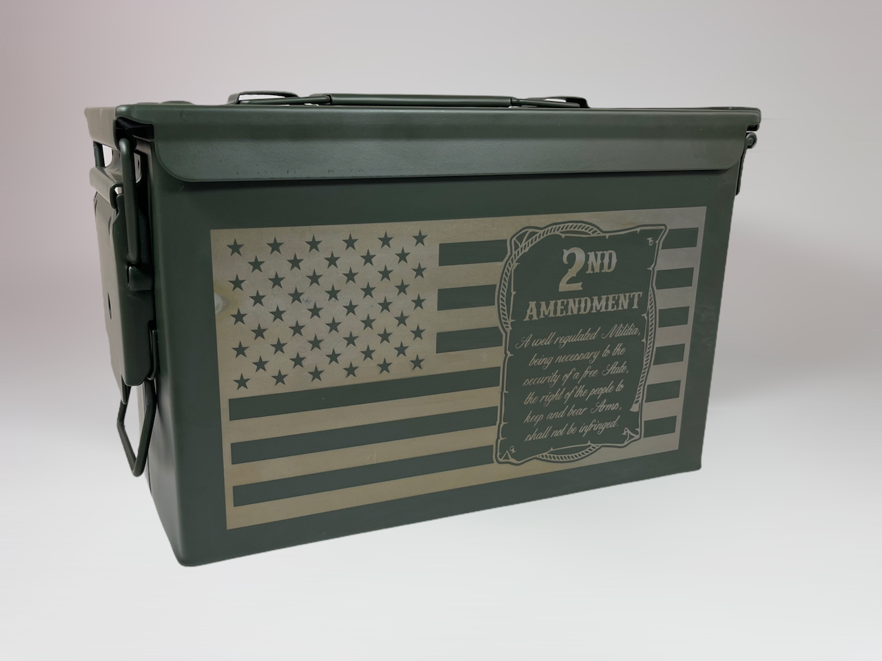 Laser Engraved Metal .50 Cal Ammo Canister image 0