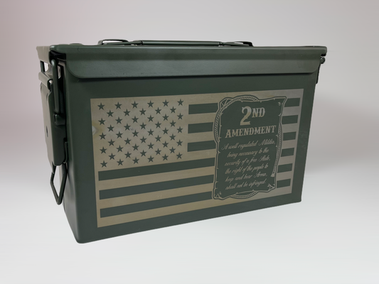 Laser Engraved Metal .50 Cal Ammo Canister image 0