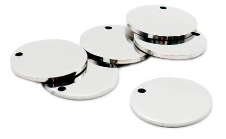 Large Round Stainless Steel Engraved Pet Tags image 2