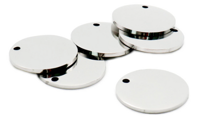 Large Round Stainless Steel Engraved Pet Tags image 2