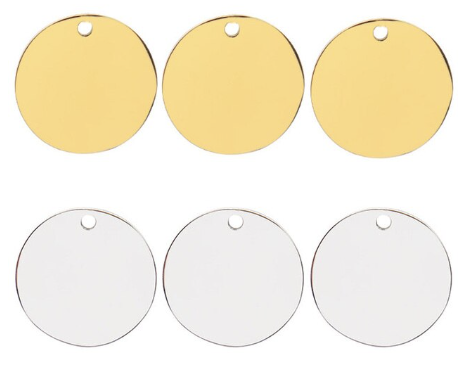 Large Round Stainless Steel Engraved Pet Tags image 0