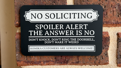 Acrylic Engraved No Soliciting Sign image 0