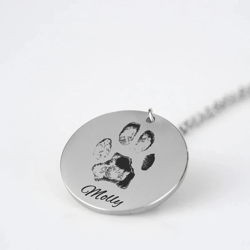 Personalized Custom Engraved Round Stainless Steel Necklace image 7