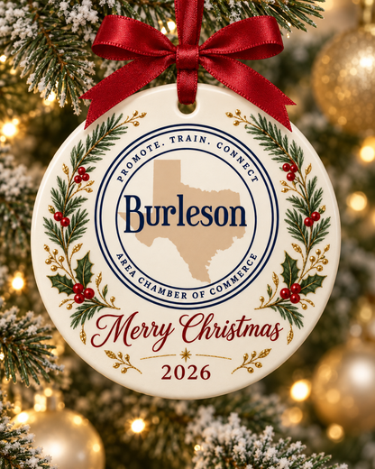 Personalized 3" UV Printed Ceramic Christmas Ornament