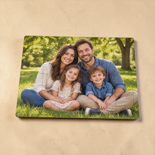 Personalized Wooden Photo Puzzle — 12" × 9"
