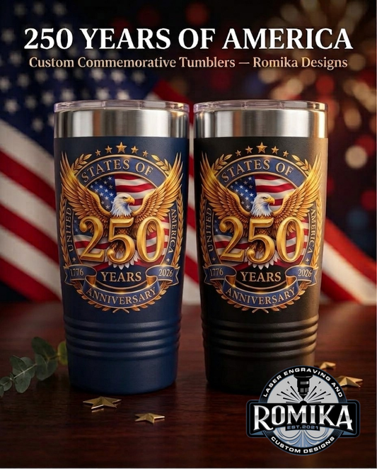 20 oz America 250 Gold Eagle Tumbler w/Slider Lid