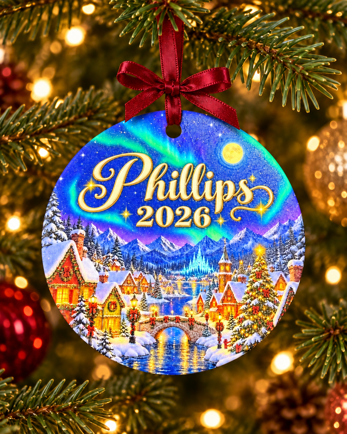 Personalized 3" UV Printed Ceramic Christmas Ornament