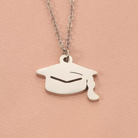 Stainless Steel Graduate Cap Pendant Necklace image 0