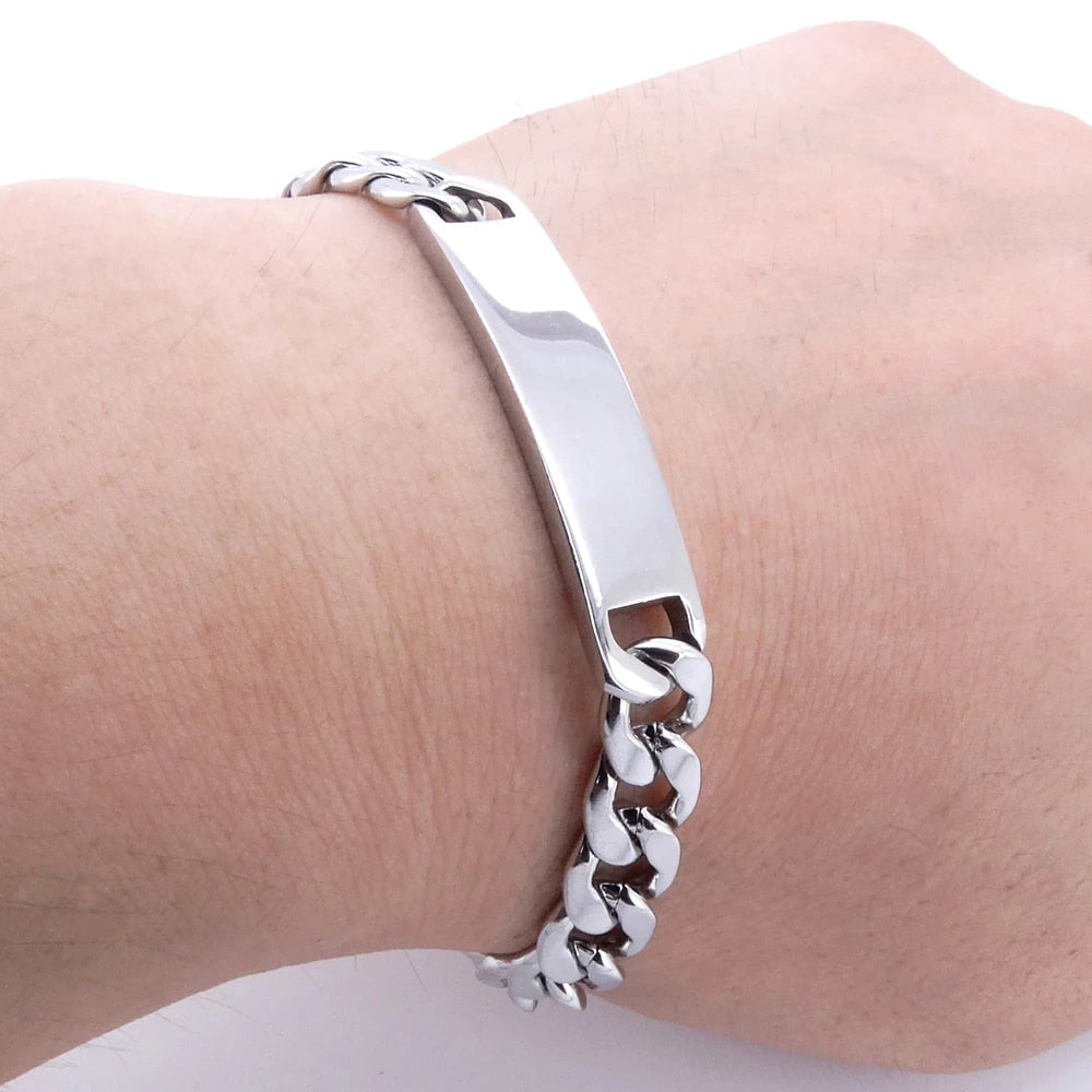 Personalized Custom Engraved Stainless Steel ID Bracelet image 1