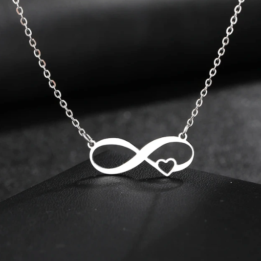 Personalized Custom Engraved Stainless Steel Infinity Necklace image 0