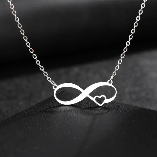 Personalized Custom Engraved Stainless Steel Infinity Necklace image 0