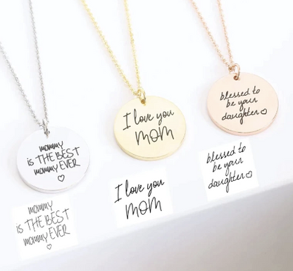 Personalized Custom Engraved Round Stainless Steel Necklace image 2