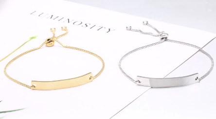 Personalized Custom Engraved Pull Stainless Steel Bracelet image 0