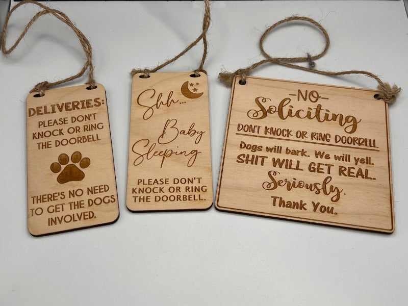 Hanging Doorbell Notification Signs image 0