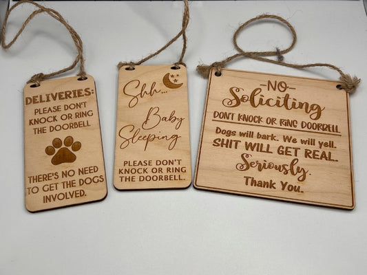 Hanging Doorbell Notification Signs image 0