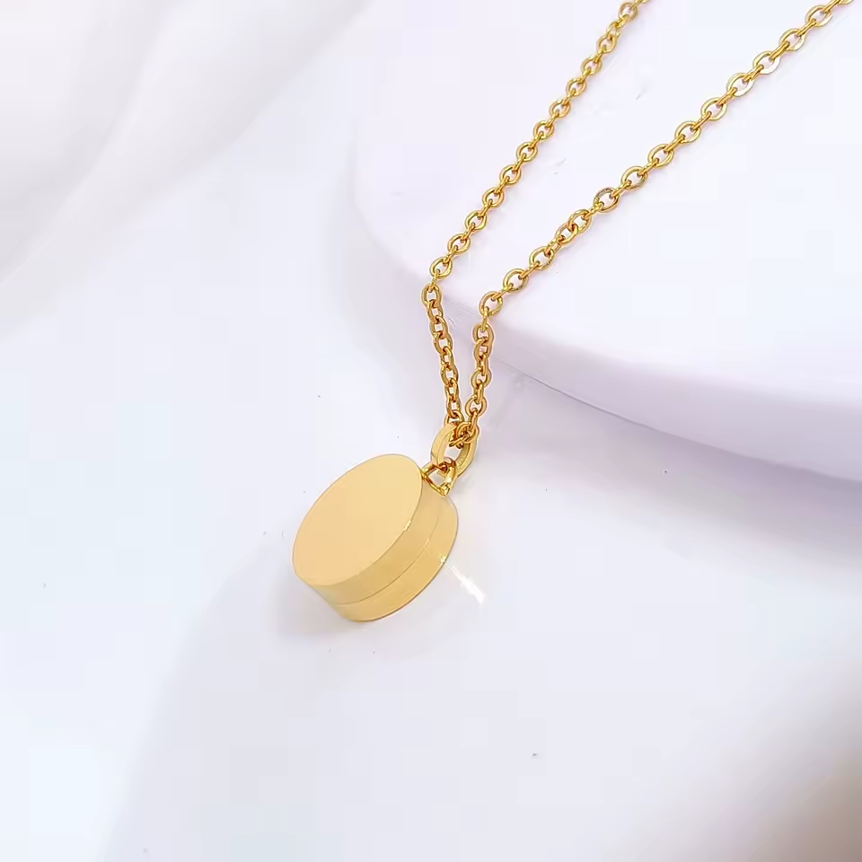 Stainless Gold Memorial Kinsfolk Box Pendant image 0
