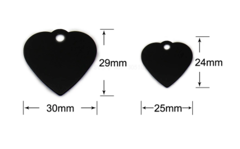 Heart Shaped Aluminum Engraved Dog Tags image 1