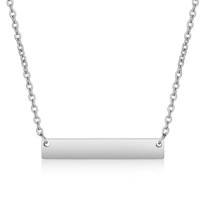 Personalized Custom Engraved Bar Stainless Steel Necklace for Women image 1