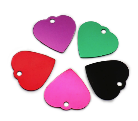 Heart Shaped Aluminum Engraved Dog Tags image 2