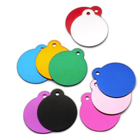 Round Aluminum Engraved Dog Tags image 0