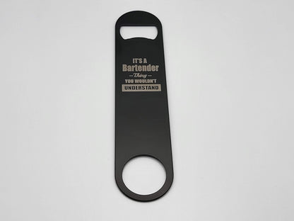 Engraved Bartender's 7" Bar Key (Bottle Opener) image 1